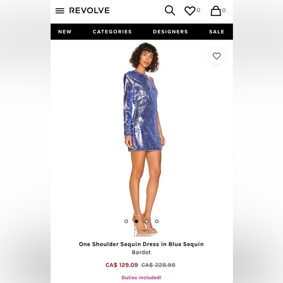 BARDOT One long sleeve Blue Sequin Party Dress - Picture 10 of 12
